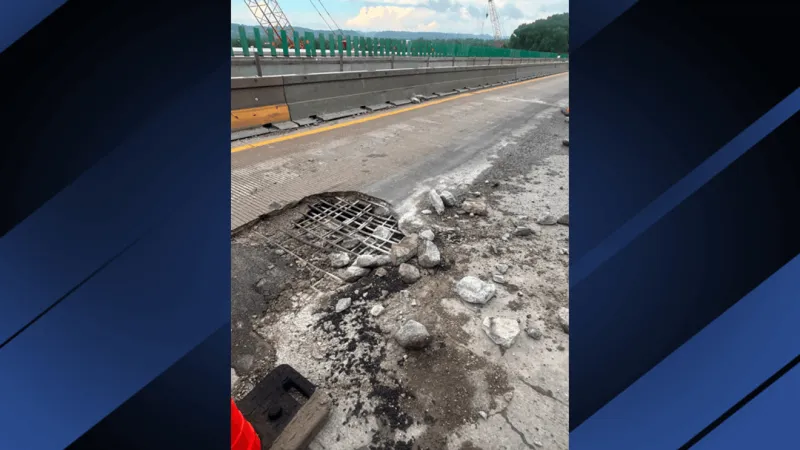 Interstate 64 East shut down between Kenova and Huntington due to hole forming on bridge
