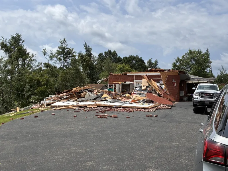 Possible tornado touchdowns blamed for damage on each side of the state
