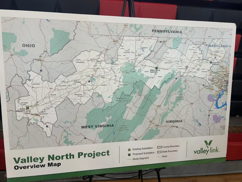 Open house in Kanawha County details proposed Valley North 260-mile transmission line from Putnam County to Maryland