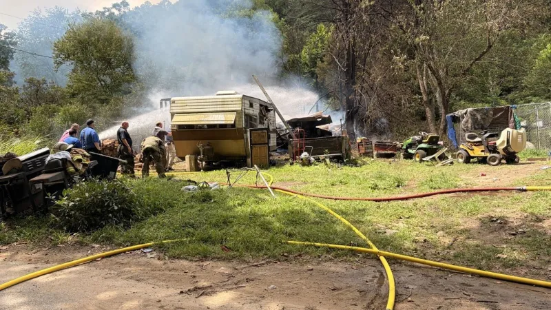 Crews battle structure fire in Campbells Creek