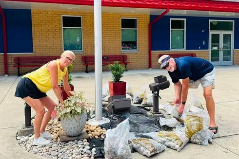 Johnson Elementary Gets Ahead-of-School Upgrade to Flagpole Area Thanks to Don and Kym Burton