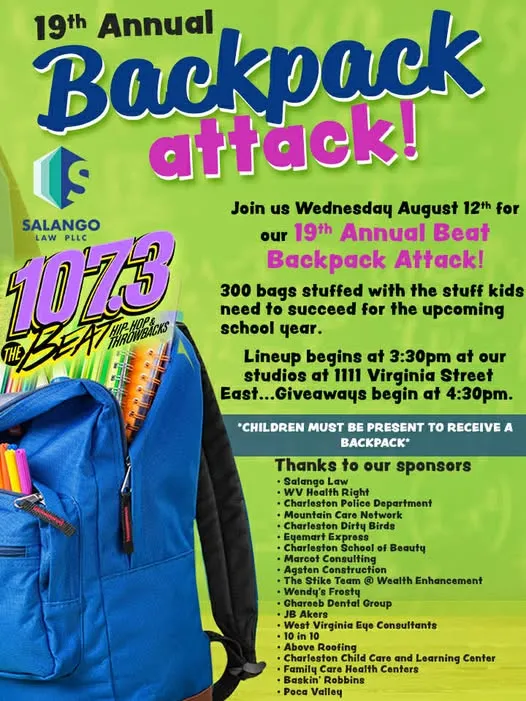 19th annual Backpack Attack returns to Charleston on Wednesday afternoon