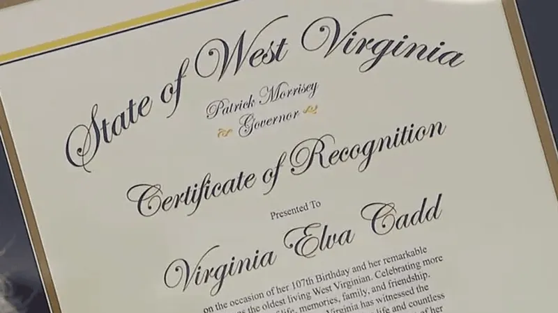 Woman believed to be West Virginia's oldest living resident celebrates 107th birthday