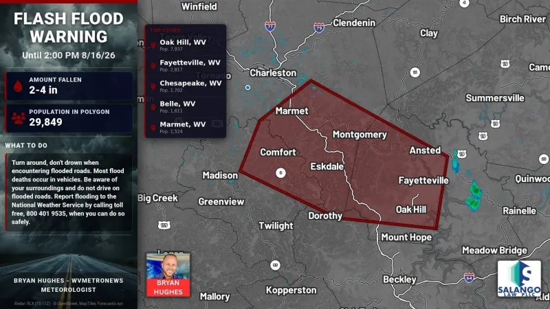 Four counties under Flash Flood Warnings, water rescues made in several areas