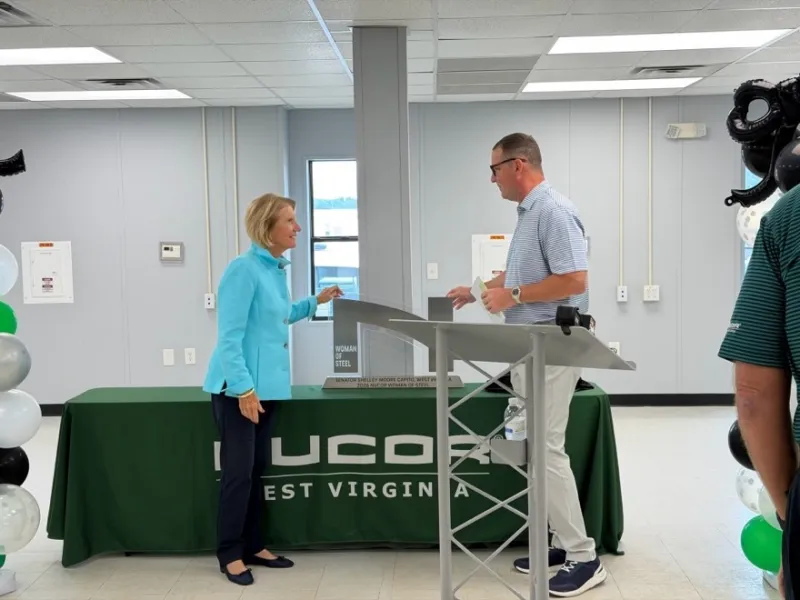 Capito honored with "Woman of Steel" award for support of Nucor site in Mason County