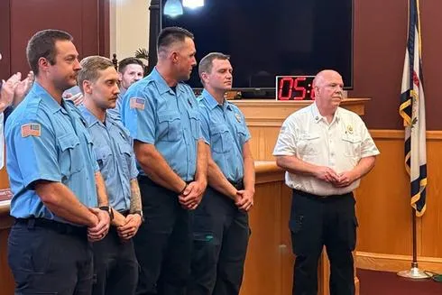 Members of Clarksburg's Fire Department Recognized for Helping to Successfully Deliver Baby