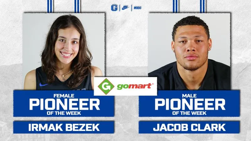 Irmak Bezek & Jacob Clark Named First GoMart Pioneers of the Week in 2026-27