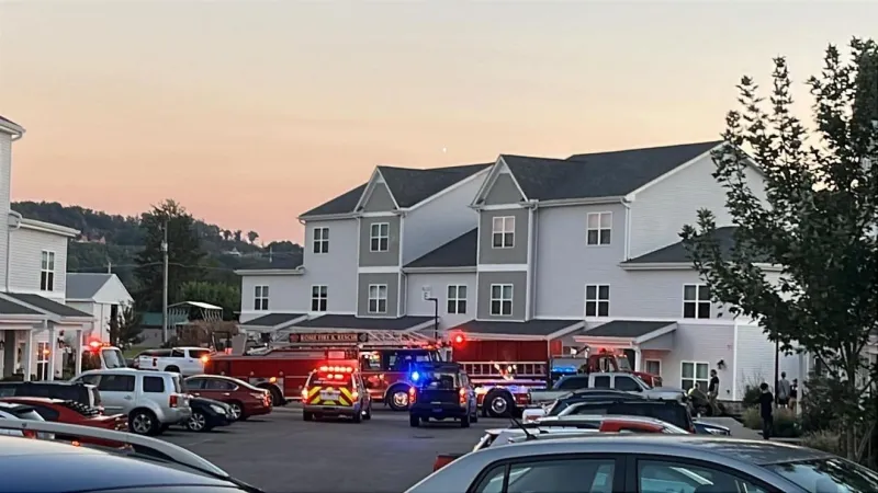 Fire and rescue crews on scene of reported apartment fire in Lawrence County, Ohio