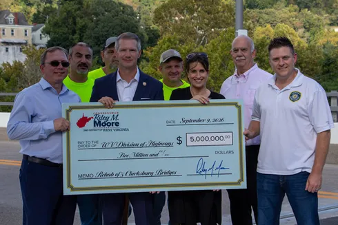 Congressman Riley Moore Presents $5 Million Federal Funding Check to Clarksburg for Five City Bridges