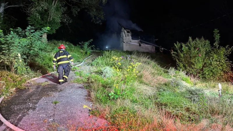Roxalana Road in Dunbar closed while crews battle house fire