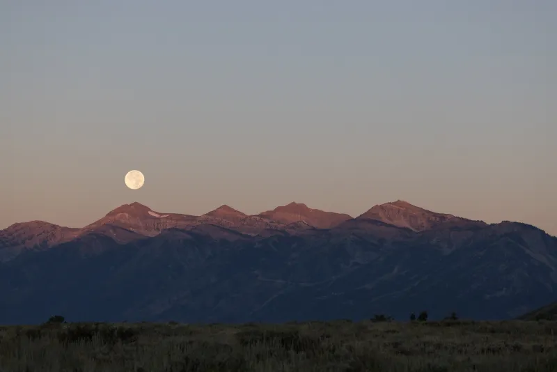 Blue micromoon waxing over Jackson