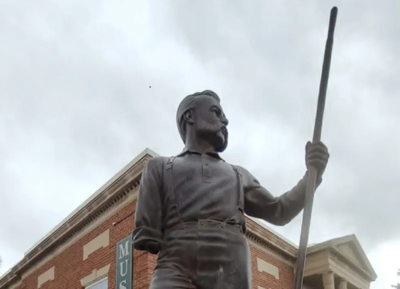 The One Armed Man In Front Of The Green River Wyo Library