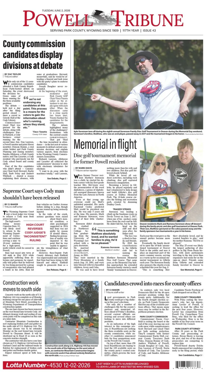 Powell Tribune June 2, 2026
