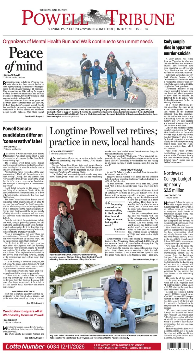 Powell Tribune June 16, 2026