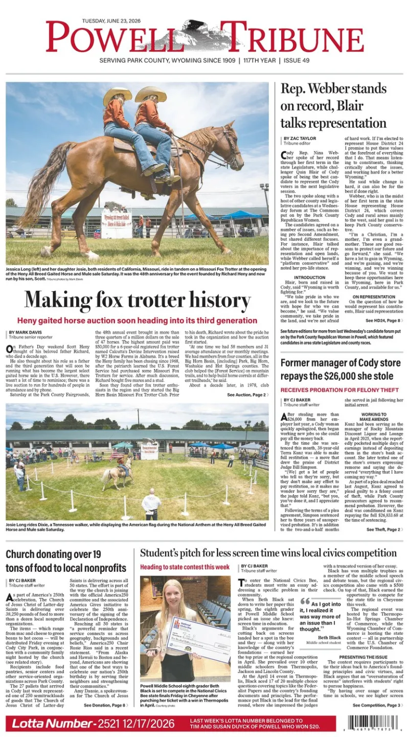 Powell Tribune June 23, 2026