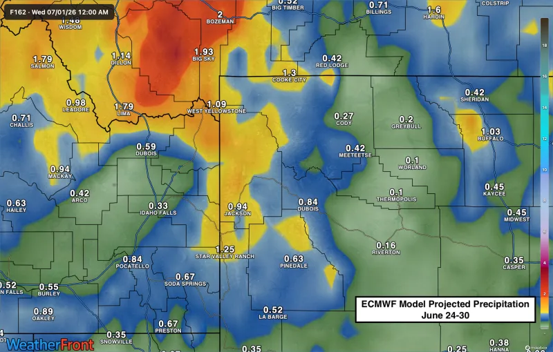 Cool and wet weather on the way to close out June