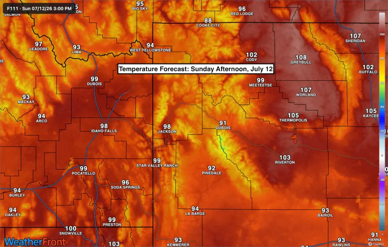 Significant heat wave expected in the Jackson Hole Valley this weekend