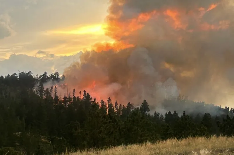 South Albany County residents evacuated as 10-acre fire springs up near Colorado border