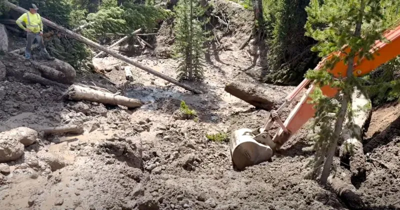 Landslide closes road to Brooks Lake