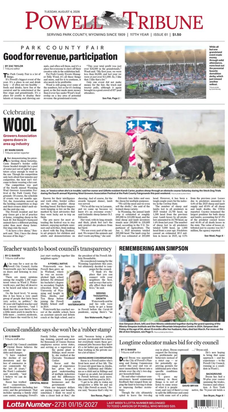 Powell Tribune August 4, 2026