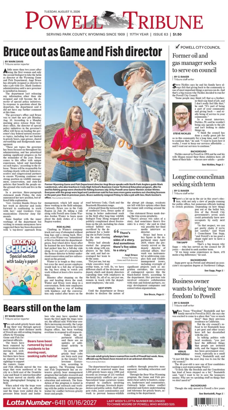 Powell Tribune August 11, 2026