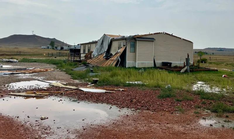 Reported tornado damages Campbell County home