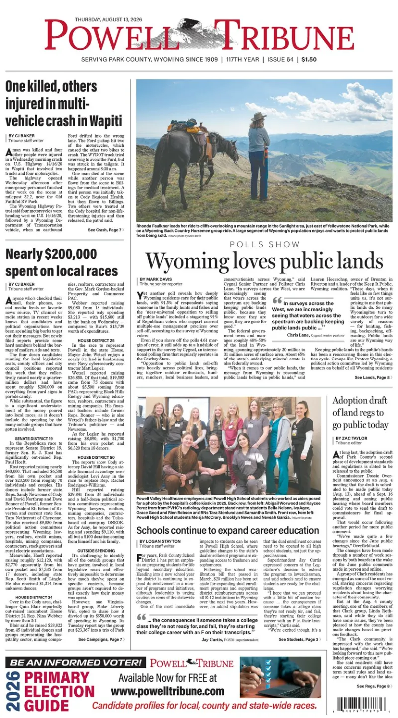 Powell Tribune August 13, 2026