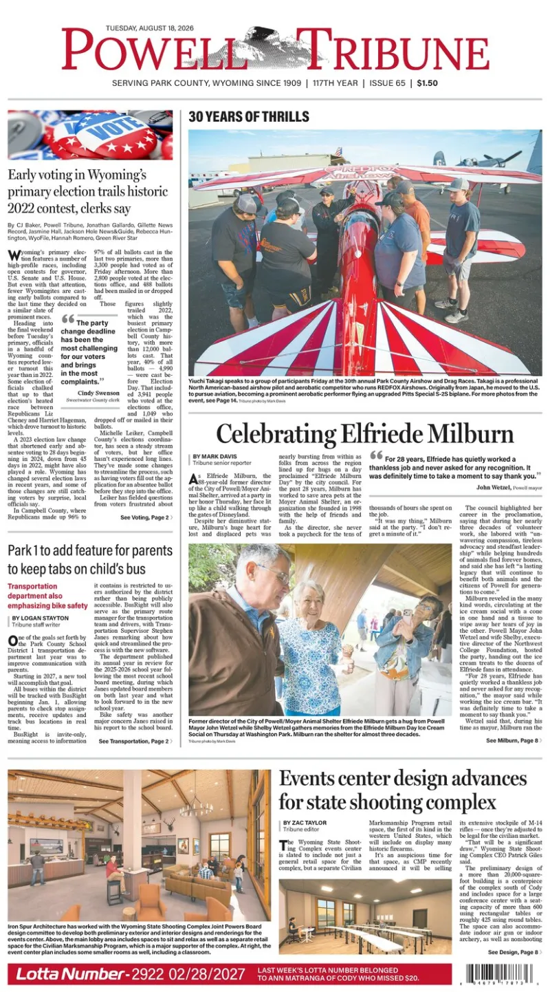 Powell Tribune August 18, 2026