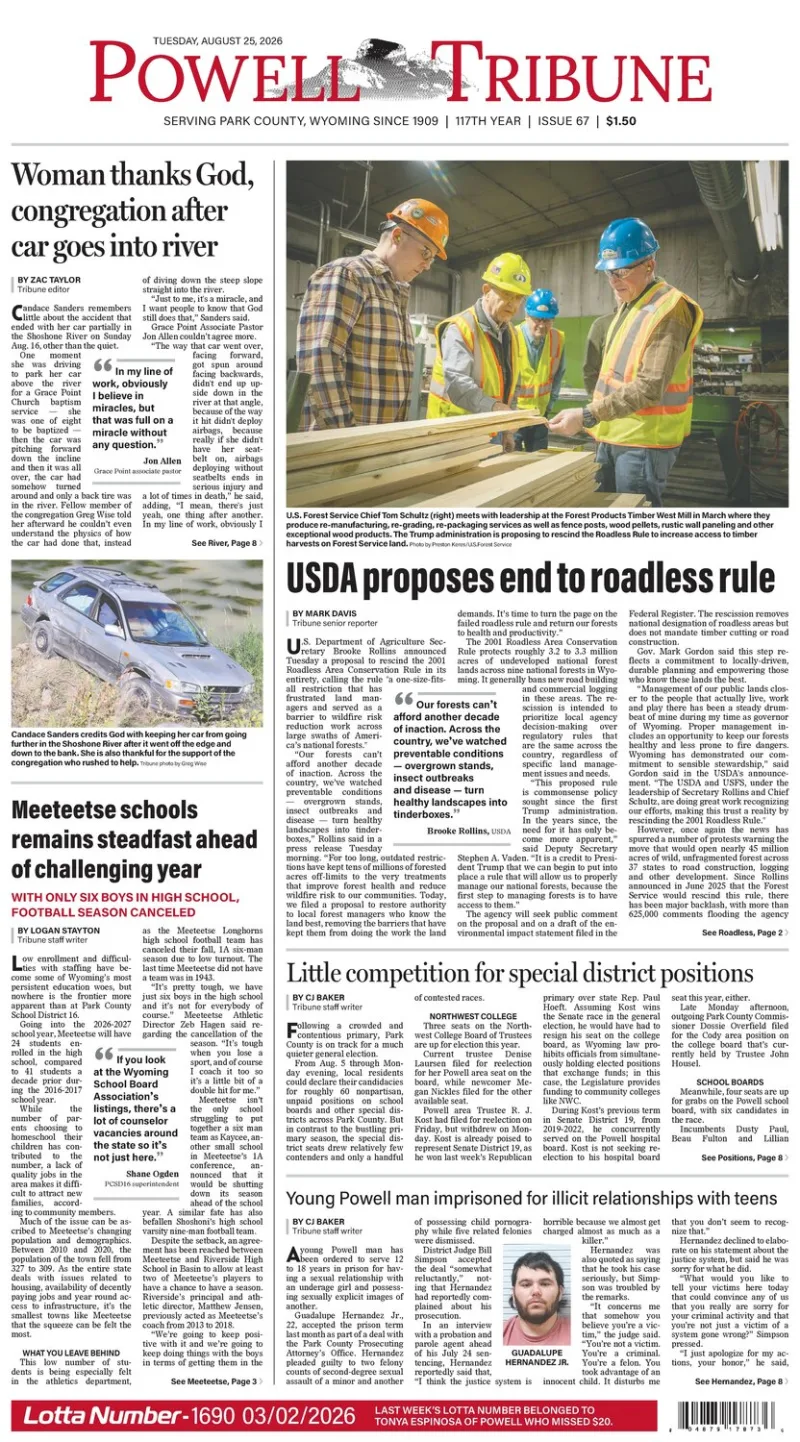 Powell Tribune August 25, 2026