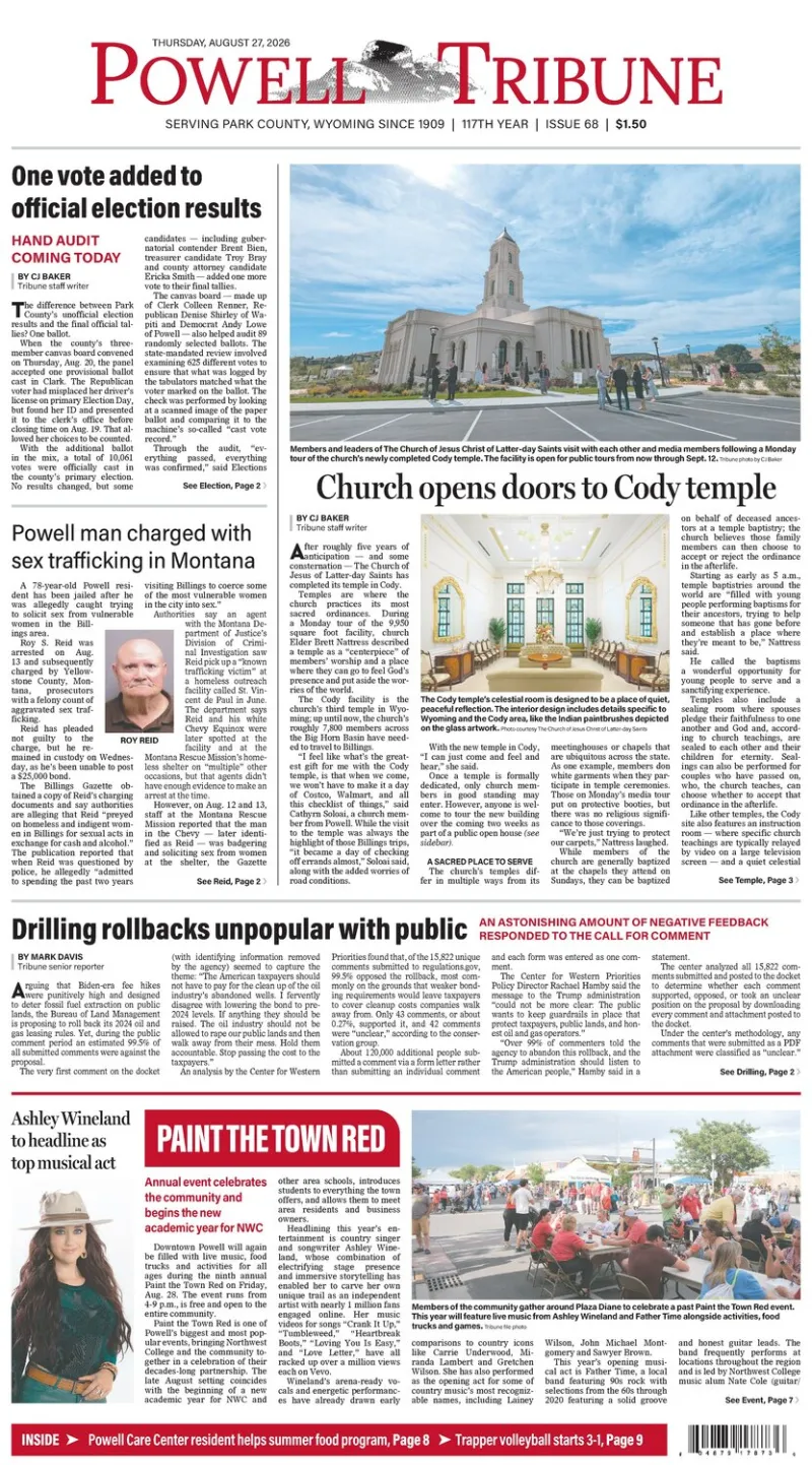 Powell Tribune August 27, 2026