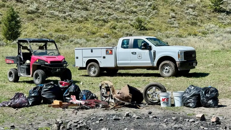 Staff, volunteers remove 500 pounds of garbage from Fall Creek campsite