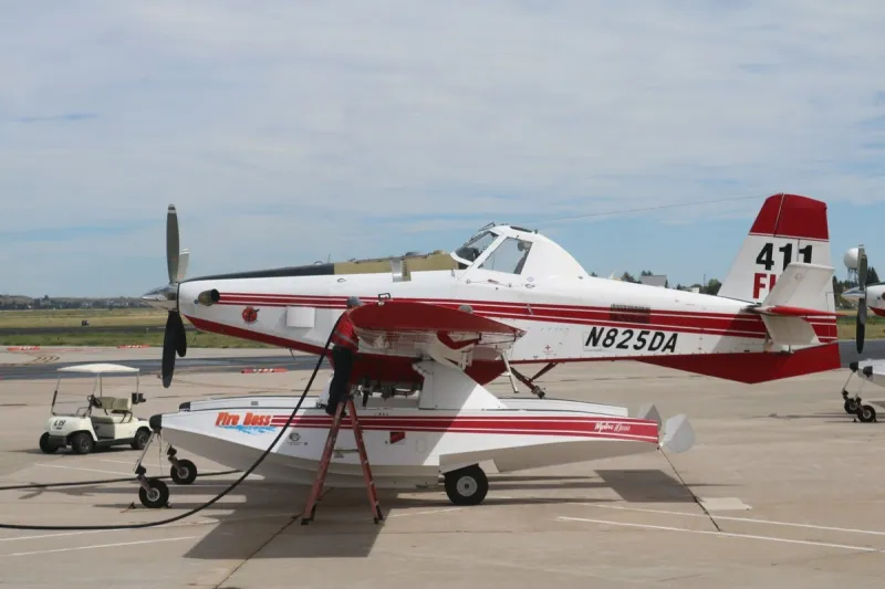 Firefighting Planes Refuel In Cheyenne, Wheatland Fire
