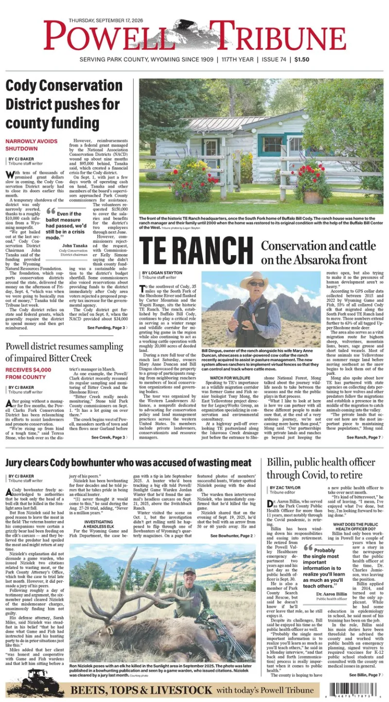 Powell Tribune September 17 , 2026