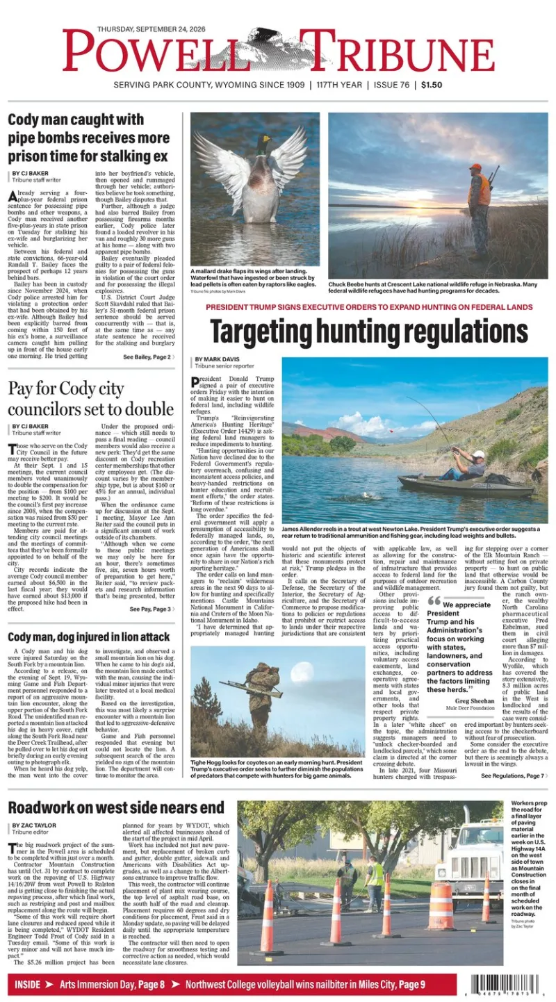 Powell Tribune September 24, 2026