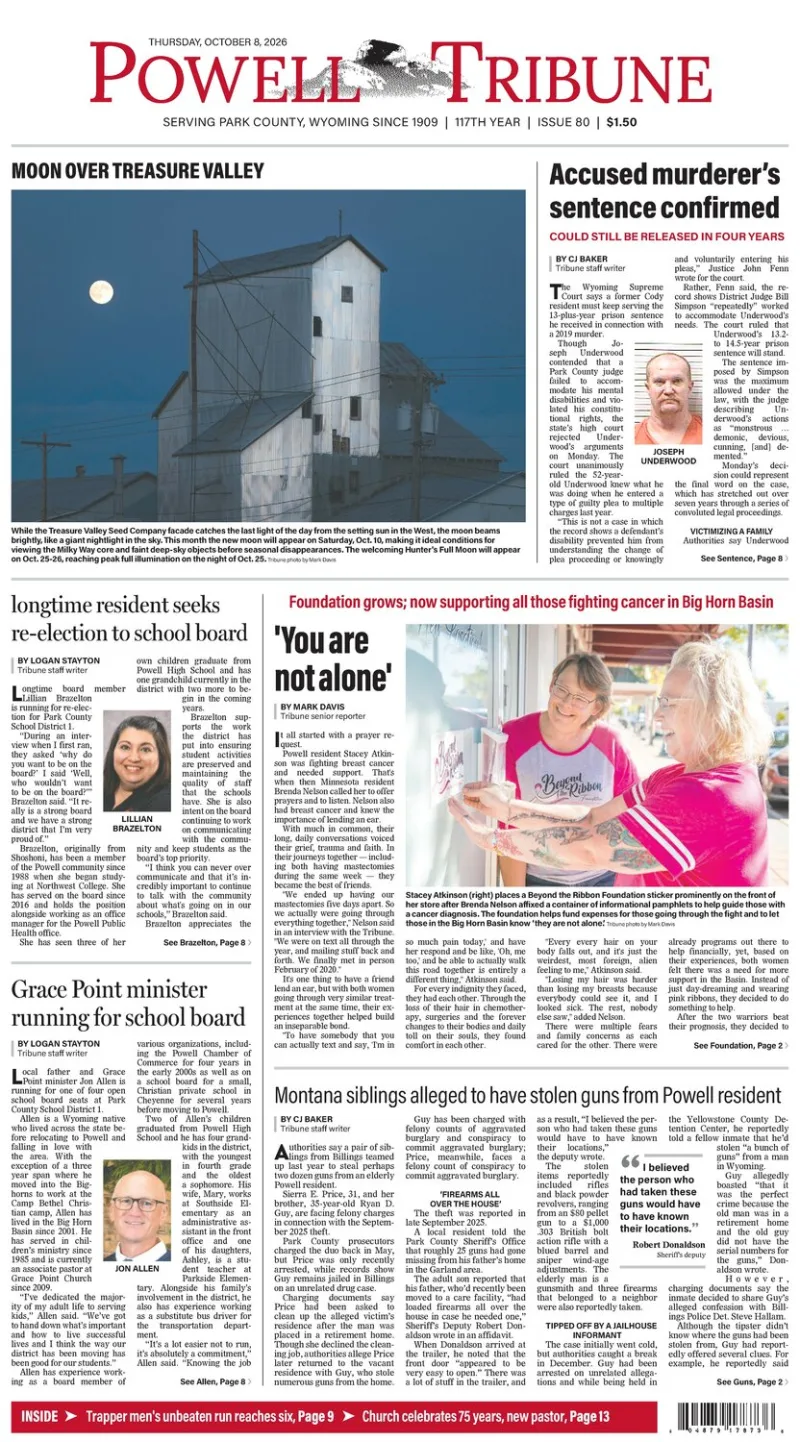 Powell Tribune October 8, 2026