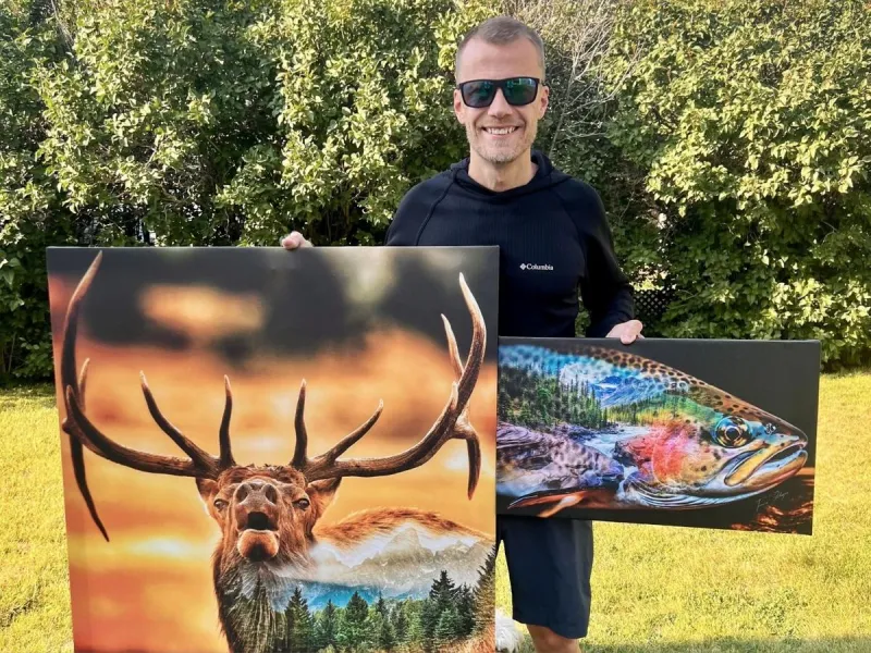Wyoming Artist Travis Glasgow Launches 'Trout About' Fabric Line